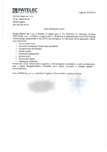 obrazek do wpisu List referencyjny z Patelec-Elpena